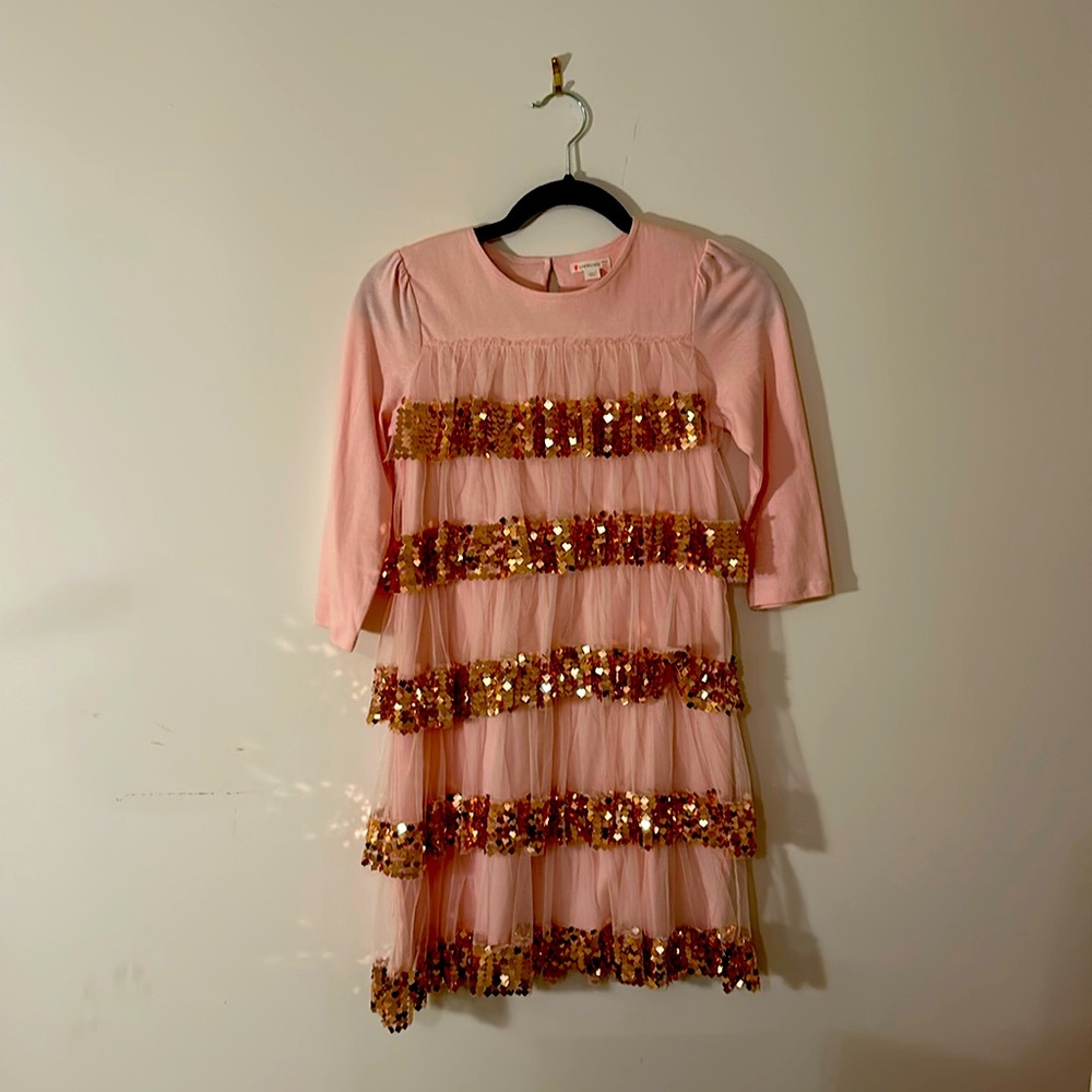 Crewcuts Pink with Gold Sequin Mini Dress
